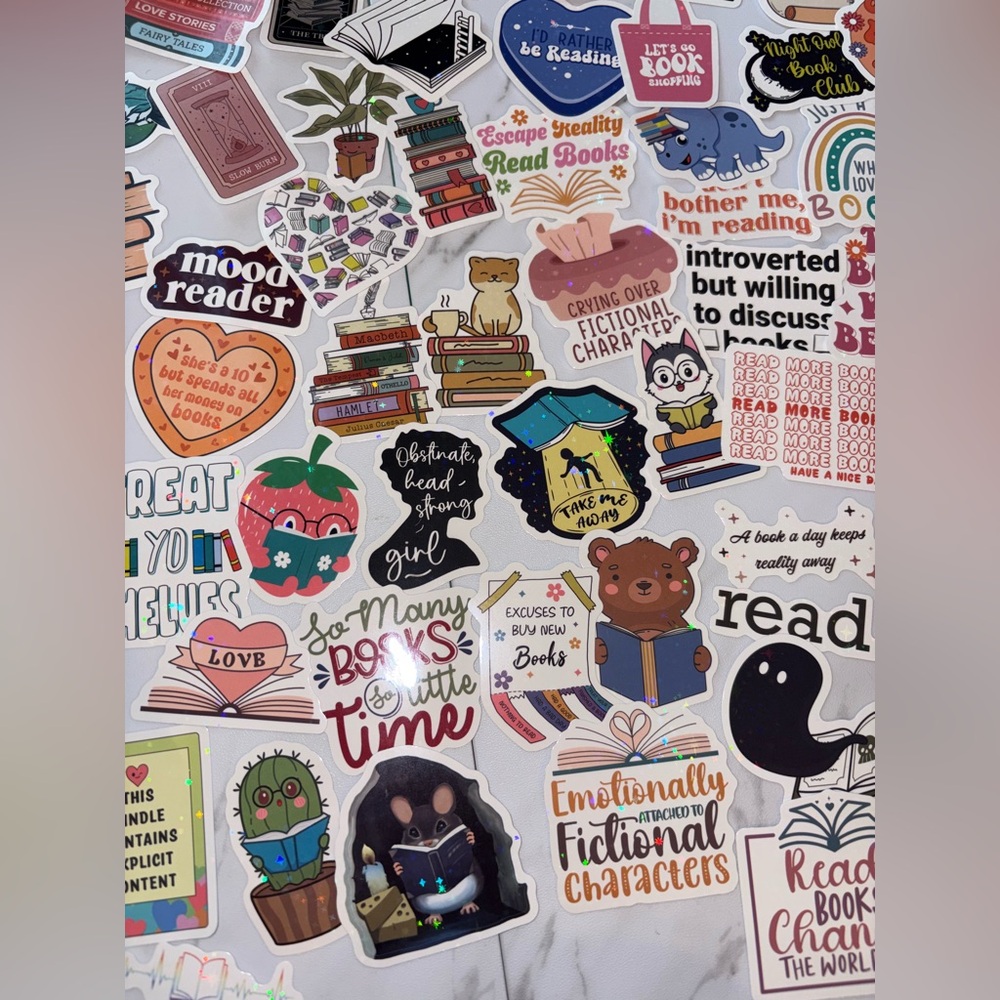Colorful Book-Themed Sticker Set Bookish - Picture 7 of 8